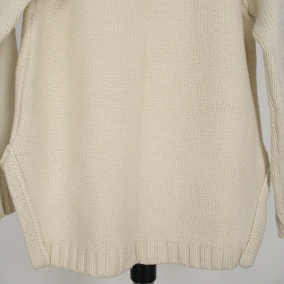 Banana Republic Sunday Sunday Wool Blend Cream Raglan Knit Crewneck Sweater Sz S - Picture 9 of 11